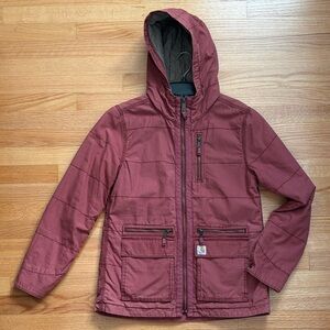 Carhartt Women's Gallatin Zip Up Utility Work Jacket - Size S 4/6 Salmon Pink